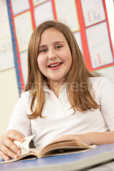 Scolarita studiu sală de clasă fată fericit student Imagine de stoc © monkey_business