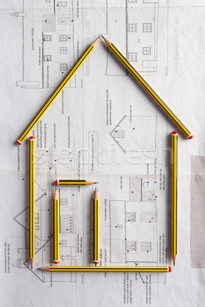 Architectural drawing and pencils Stock photo © monkey_business