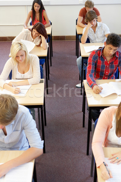 Öğrenciler oturma sınav kâğıt kadın çalışmak Stok fotoğraf © monkey_business