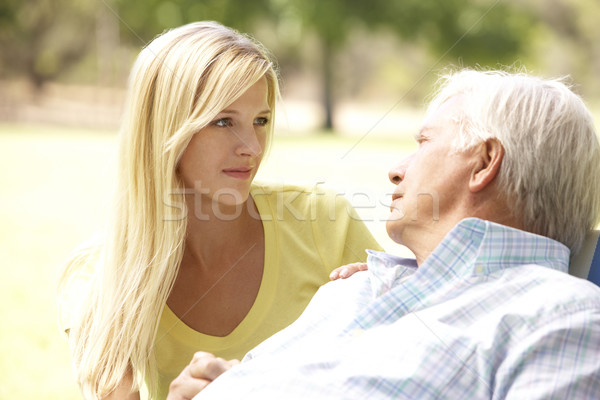 Senior Man Talking To Concerned Adult Daughter Stock photo © monkey_business