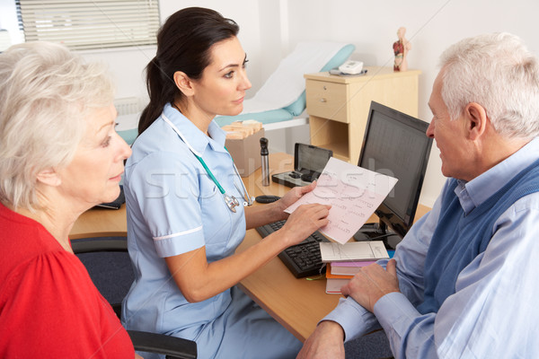 Stock foto: Britisch · Krankenschwester · sprechen · Paar · weiblichen