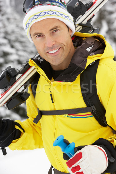 中年男子 滑雪 節日 山 男子 快樂 商業照片 © monkey_business