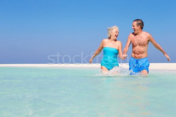 Pareja de ancianos mar mujer playa Foto stock © monkey_business
