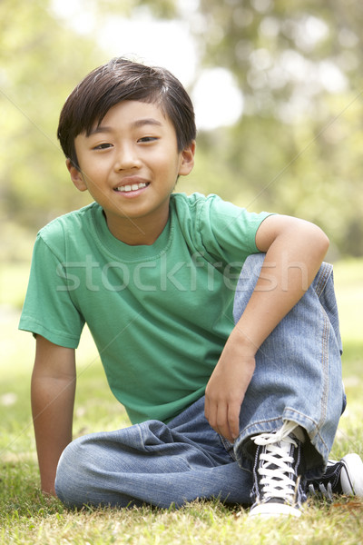 Portré fiatal srác park gyerekek gyermek kert Stock fotó © monkey_business
