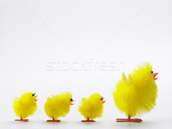 Familie Pasen kuikens moeder kip speelgoed Stockfoto © monkey_business