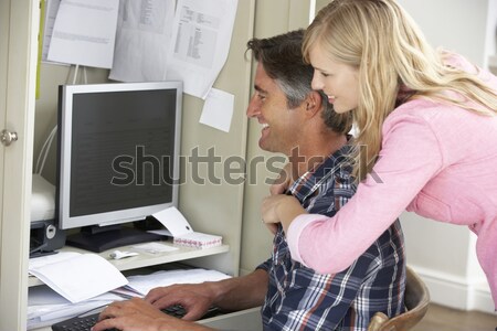 Stockfoto: Zakenman · laptop · schrijven · kantoor · man