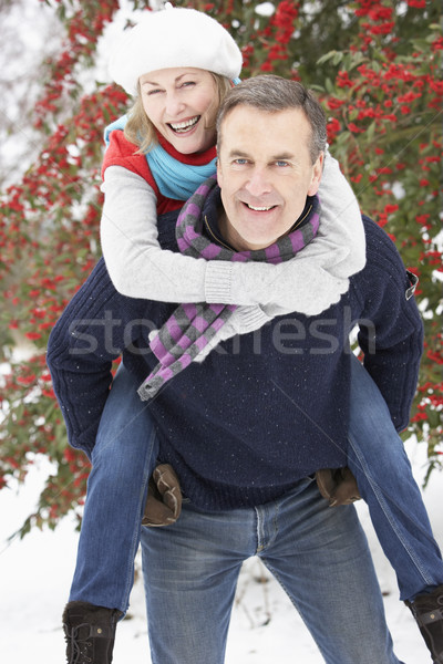 Starszy para na zewnątrz krajobraz człowiek śniegu zimą Zdjęcia stock © monkey_business