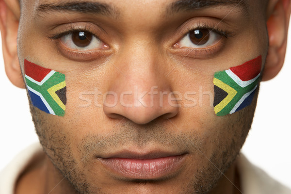 Disappointed Young Male Sports Fan With South African Flag Paint Stock photo © monkey_business