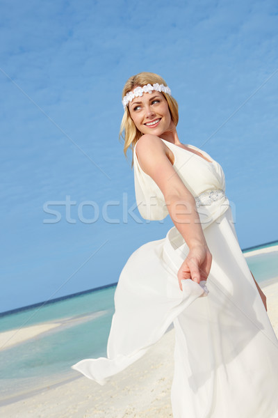 Novia hermosa playa boda mujer amor Foto stock © monkey_business