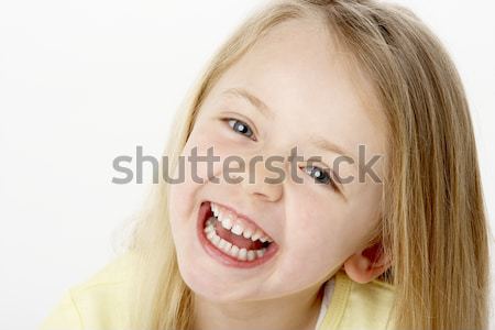 [[stock_photo]]: Portrait · souriant · jeune · fille · enfants · heureux · enfant