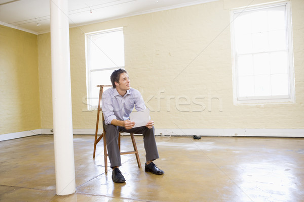 человека сидят лестнице бумаги Сток-фото © monkey_business