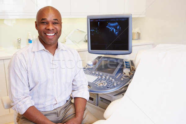 Portré ultrahang gép kezelő orvos férfiak Stock fotó © monkey_business