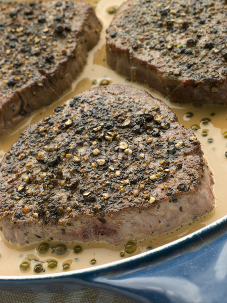 Filet Mignon au Poirve' in a saut pan Stock photo © monkey_business