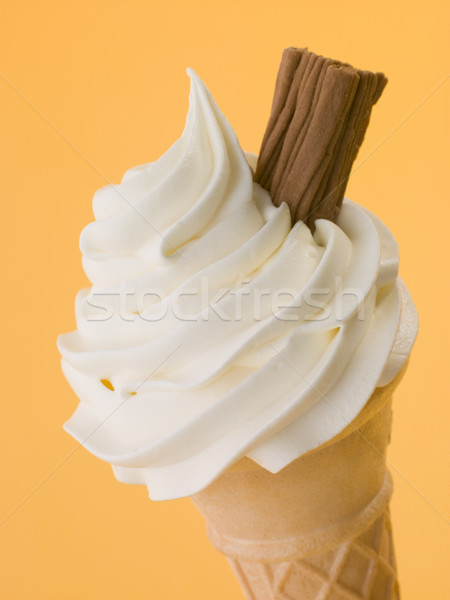 Soft Whipped Ice Cream With A Chocolate Flake In A Wafer Cone Stock photo © monkey_business