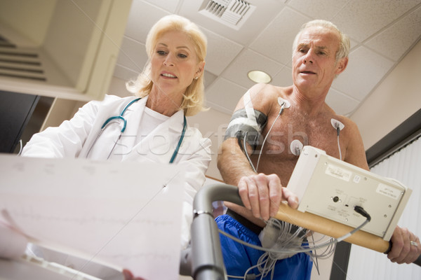 Doctor Monitoring The Heart-Rate Of Patient On A Treadmill Stock photo © monkey_business