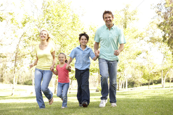 Family Running In Park Stock photo © monkey_business