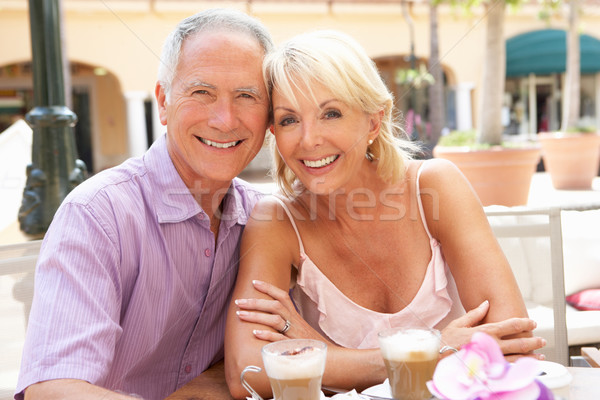 Senior Couple Enjoying Coffee And Cake In Caf Stock photo © monkey_business