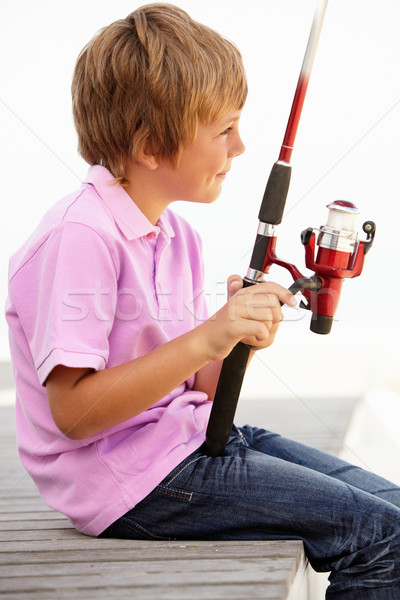 Young boy with fishing rod Stock photo © monkey_business