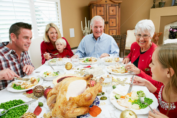 Multi Generation Family Celebrating With Christmas Meal Stock photo © monkey_business