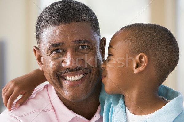 Stock photo: Grandfather and grandson hugging