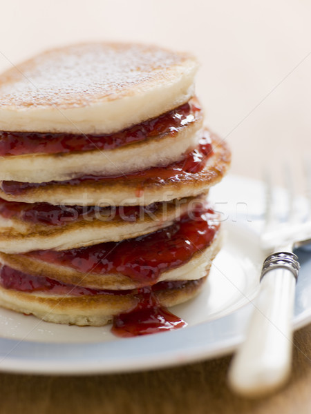 Pancakes with strawberry jam Stock photo © monkey_business
