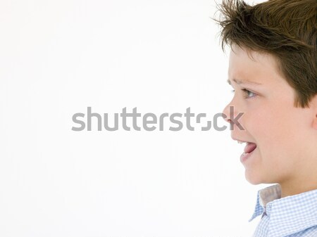 Fiatal srác nyitott szájjal gyerekek boldog fiú stúdió Stock fotó © monkey_business