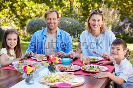 Grands-parents petits enfants extérieur barbecue femme fille [[stock_photo]] © monkey_business