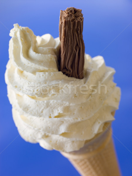 Stock photo: Whipped Ice Cream Cone with a Chocolate Flake
