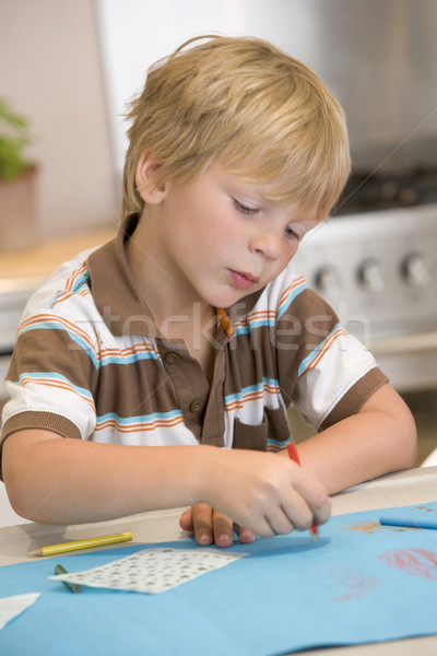 рисунок фотографий ребенка домой таблице Сток-фото © monkey_business