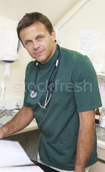 Stock foto: Porträt · männlich · Tierarzt · Chirurgie · Mann · Tier