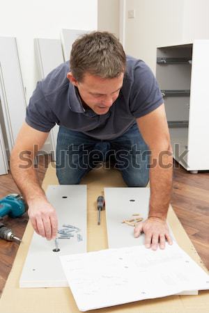 Férfi csomag bútor épület szerszámok fej Stock fotó © monkey_business