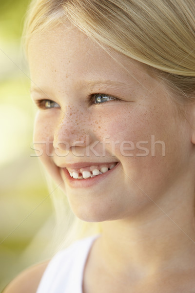 Stockfoto: Kinderen · portretten · mokkend · meisje · ongelukkig · boos