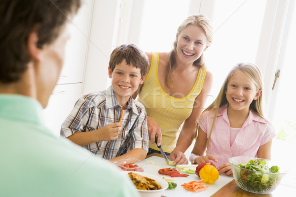 Stock photo: Family Preparing meal,mealtime Together 