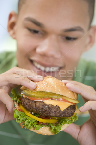Teenage Boy Eating Burger Stock photo © monkey_business