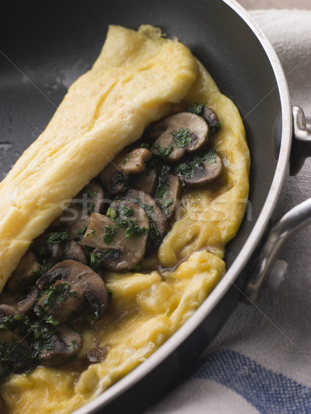 Mushroom Omelette folded in a Omelette Pan Stock photo © monkey_business