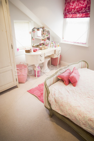 Stock foto: Leer · Schlafzimmer · home · Möbel · Bett · schönen