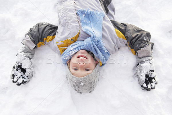 少年 地上 雪 天使 ストックフォト © monkey_business