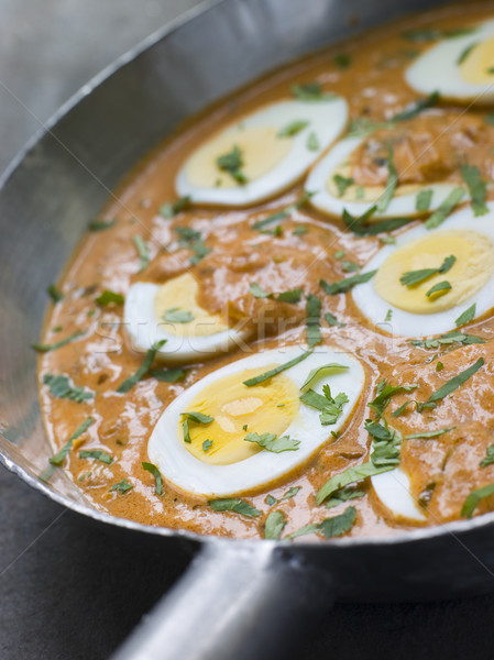 Eggs Cooked Moghali Style in a pan Stock photo © monkey_business
