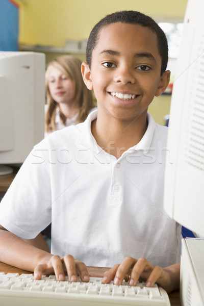 男子生徒 勉強 学校 コンピュータ 子 キーボード ストックフォト © monkey_business