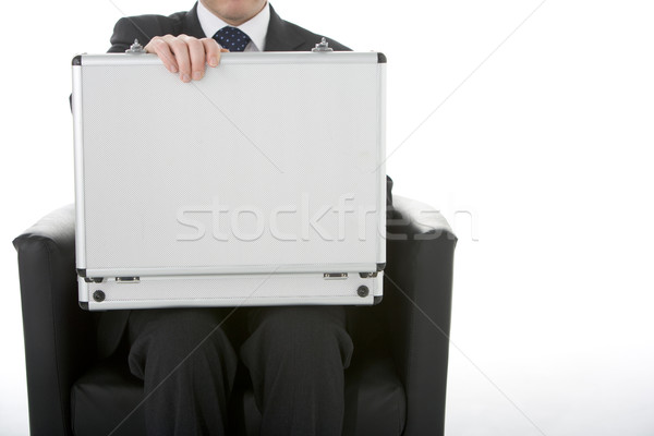 Businessman Sitting Opening Brief Case  Stock photo © monkey_business