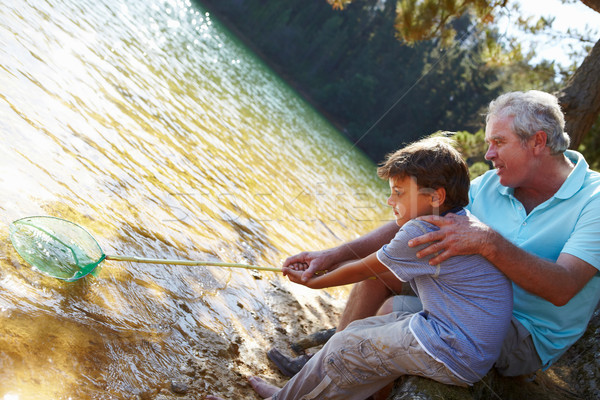 Hombre nino pesca junto manos verano Foto stock © monkey_business