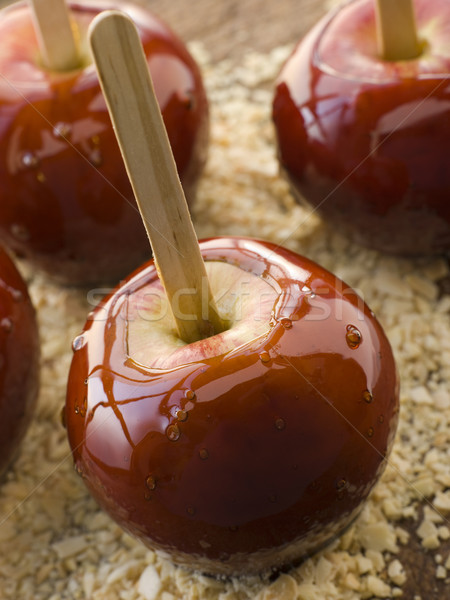 Toffee Apples on Crushed Toasted Almonds Stock photo © monkey_business