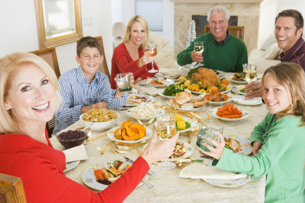 Aile tüm birlikte Noel akşam yemeği gıda Stok fotoğraf © monkey_business