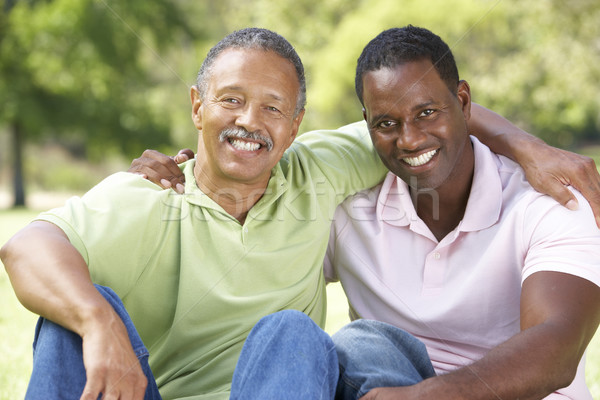 Stock photo: Father With Adult Son In Park