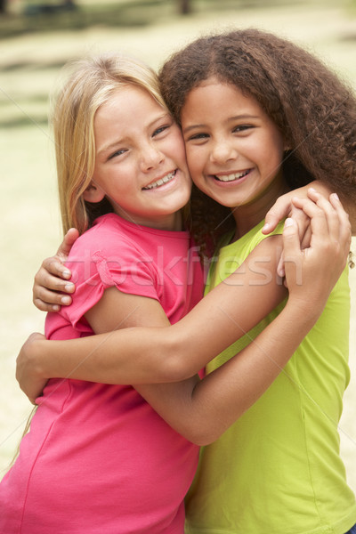 Two Girls In Park Giving Each Other Hug Stock photo © monkey_business