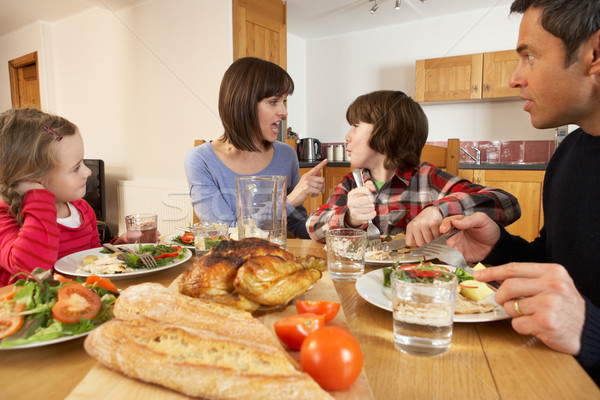 Family Having Argument Whilst Eating Lunch Together In Kitchen Stock photo © monkey_business