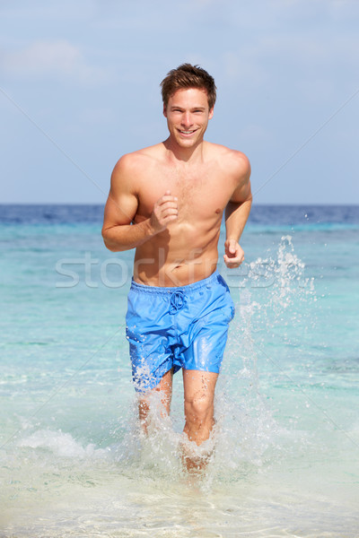 Foto stock: Homem · belo · tropical · mar · praia