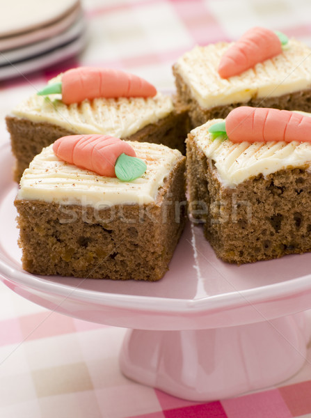 Répatorta négyzetek étel gyerekek torta tányér Stock fotó © monkey_business