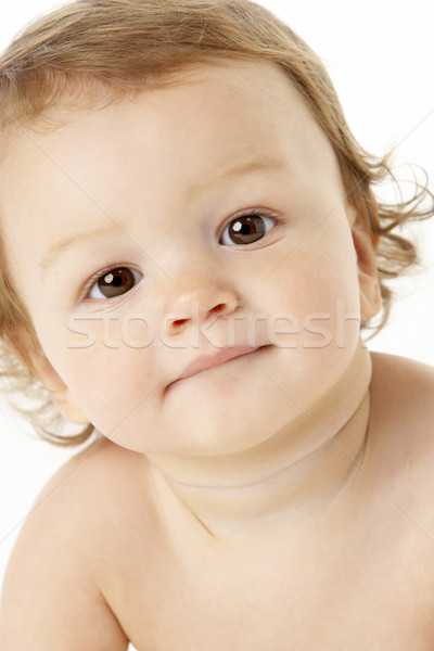 Közelkép stúdió portré baba fiú arc Stock fotó © monkey_business