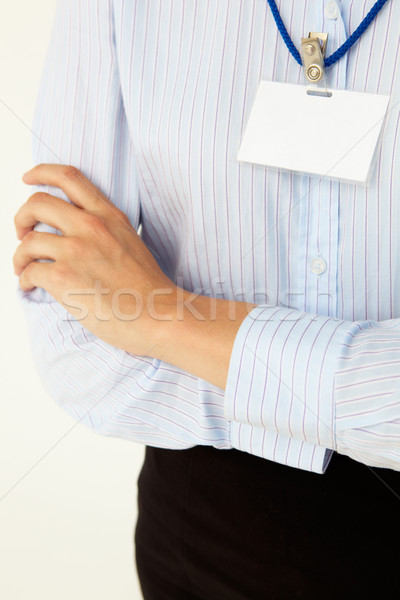 Negócio distintivo isolado branco mulher escritório Foto stock © monkey_business